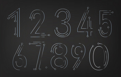 collection of abstract numbers vector