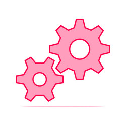 Colorful setting gear tool flat icon vector