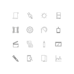 creative process and design simple linear icons vector image