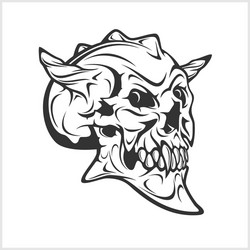 demon skull on white Vector Image
