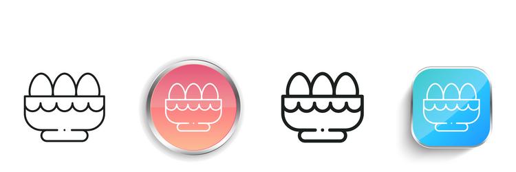 easter eggs icon thin linear regular and button vector image