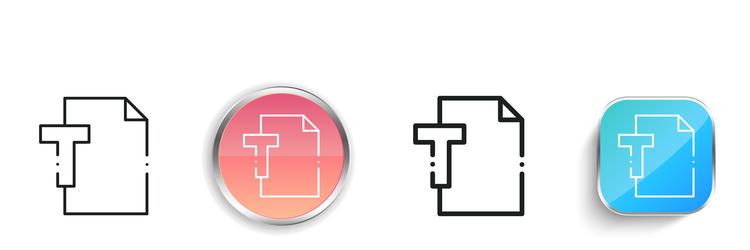 font icon thin linear regular and button style vector image