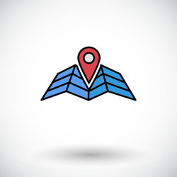 map pointer flat icon vector image