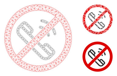 no phone calls mesh 2d model and triangle vector image