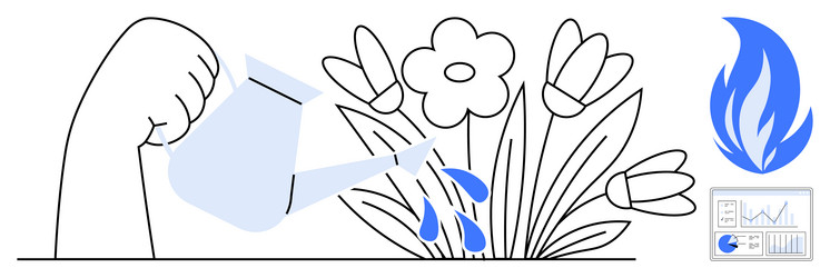 nurturing growth while facing challenges balancing vector image