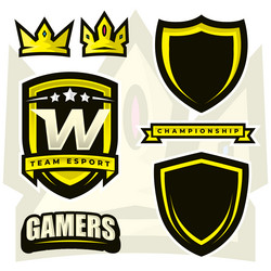 letter w esports gamers logo template creator vector