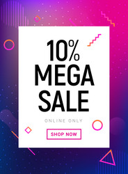 mega sale banner 10 percent offer promotion vector