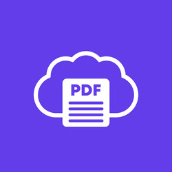 pdf document in cloud icon for web and apps vector image