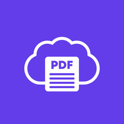 pdf document in cloud icon for web and apps vector