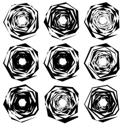 set of edgy chaotic shape in 9 version vector image