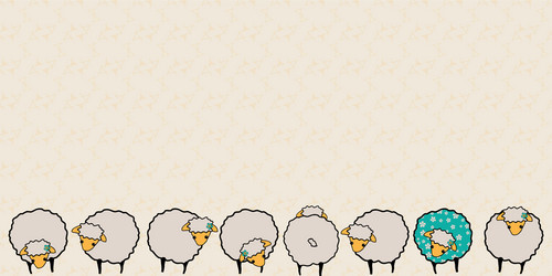 sheep line border seamless pattern vector image