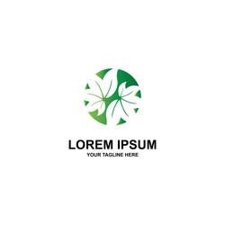 Simple green leaf icon logo Royalty Free Vector Image