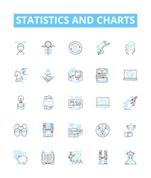 statistics and charts line icons set vector image