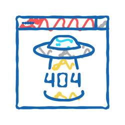 404 internet web page error icon doodle vector image
