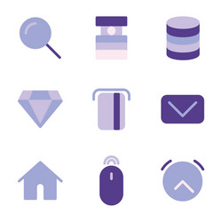 basic user interface icon set outline include vector image