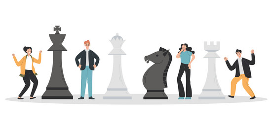 Chess Players - Man & Woman Vector Image