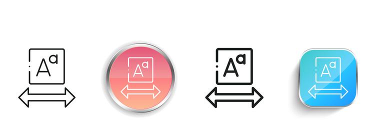 font icon thin linear regular and button style vector image