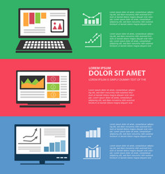 infographics with computers vector image
