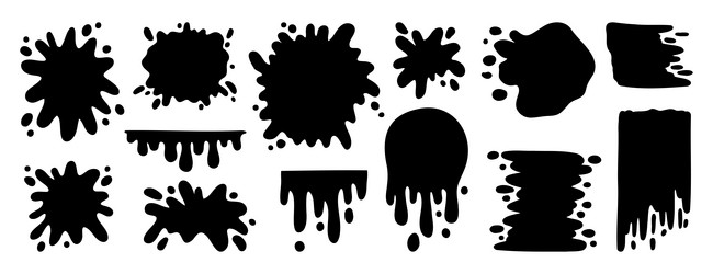 paint splatter and different blob splash shapes vector image