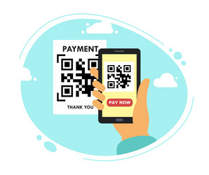 scan the qr code with phone smartphone vector image