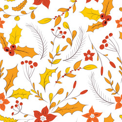 Cartoon cute hand drawn autumn seamless pattern Vector Image
