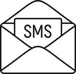 Sms inbox icon outline style vector