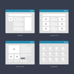 Website wireframe layouts ui kits for site map vector