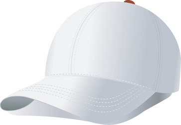 Realistic white baseball cap mock up Royalty Free Vector