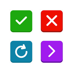 check delete or close refresh arrow icons set vector image