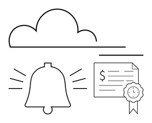 cloud synchronization alert notification vector image