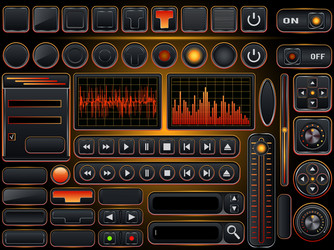 Control panel ui user interface hud set Royalty Free Vector