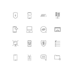 internet technologies linear thin icons set vector image