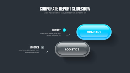project launch two option diagram slideshow vector image