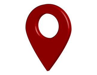 Red map pointer pin 3d icon isolated on white vector