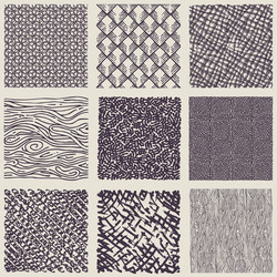 Set of hand drawn marker and ink patterns vector