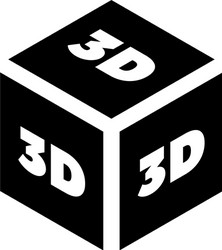 3d print cube flat icon vector