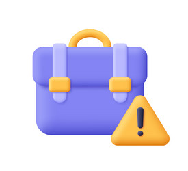 briefcase with warning symbol triangle vector image