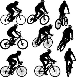 Cyclist Silhouettes - Male & Female Vector Image