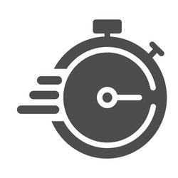 deadline solid icon timer with lines vector image