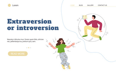 extraversion or introversion mbti types website vector image