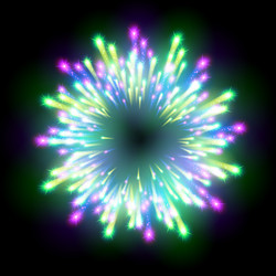 festive patterned firework bursting in various vector image