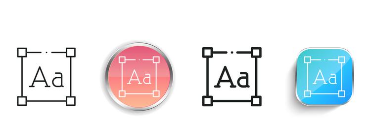 font icon thin linear regular and button style vector image