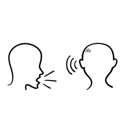 hand drawn doodle people speak and listen icon vector