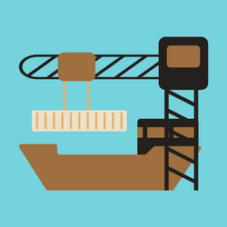 icon in flat design container loading ship vector image