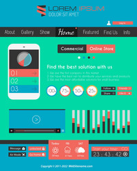 Modern flat style ui interface designs vector