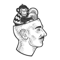 Monkey with Cymbals - Head Art vector image