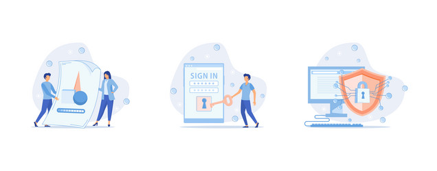 shared document file cyber security sign in page vector image