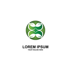 Simple green leaf icon logo Royalty Free Vector Image