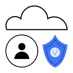 cloud security concept with user profile vector image
