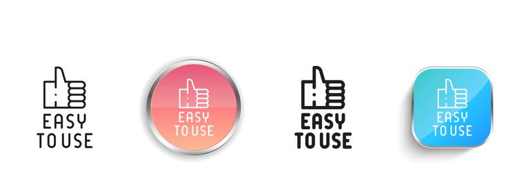 easy to use icon thin linear regular and button vector image